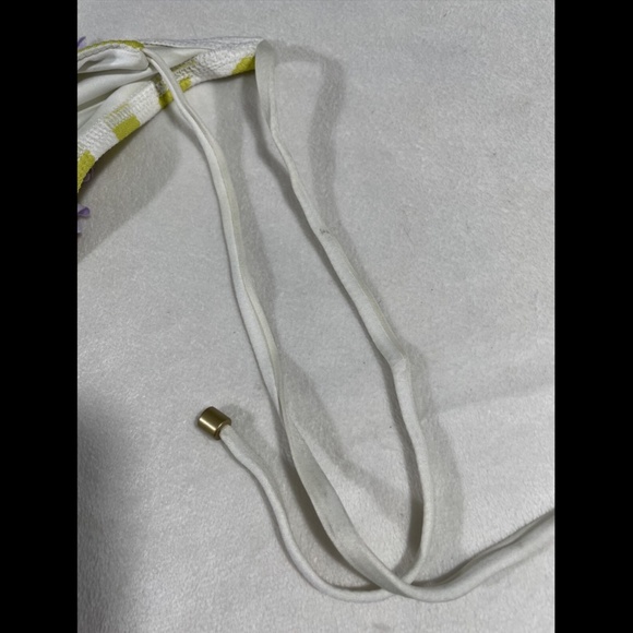Vitamin A Juno Textured‎ Striped Tie Bikini Bottom in Yellow [SZ XS 4 ] - Picture 9 of 12